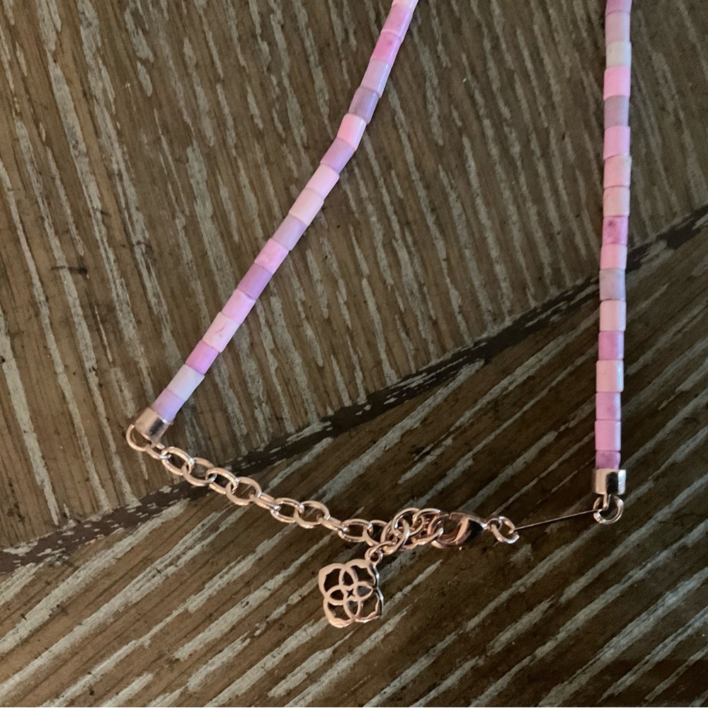 Kendra Scott Pink Necklace with Natural Stone Pendant - Picture 2 of 5